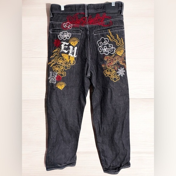 VTG Y2k Ecko Unltd Embroidered Dragon Skater Grunge Baggy Straight Leg 32W X42L - Picture 3 of 16